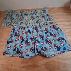 Super Mario Womens Pajama Shorts Sz 2XL Lot Of 2 Sleepwear Mario Peach Blue